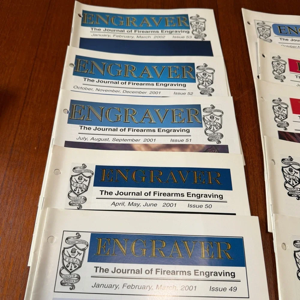 FEGA The Engraver Journal of Firearms Engraving Issues Lot of 10 1999-2002